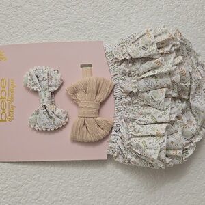 Bebe Floral Baby Bloomers with Bows